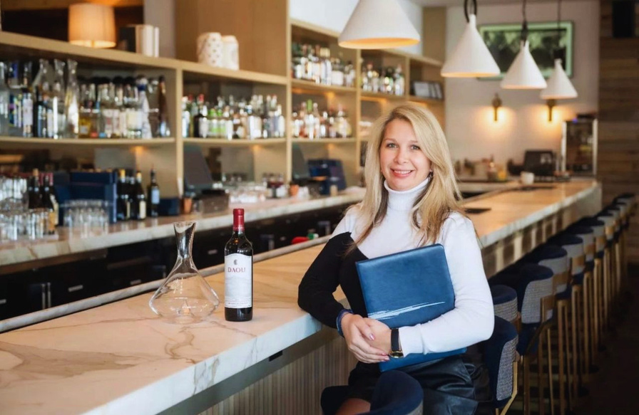 Olena Zadorozhnia, WSET Level 3 certified sommelier who guides wine tastings aboard WineVoyage in Miami