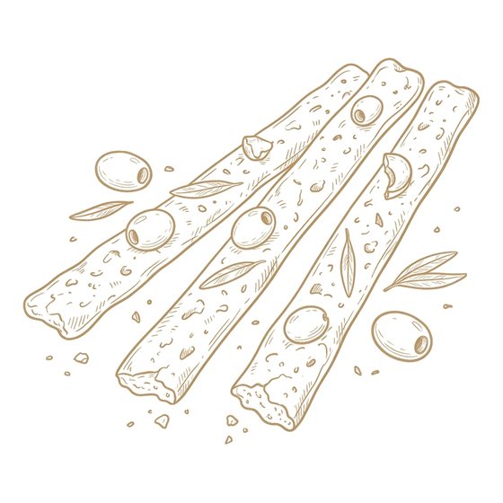 Line illustration of Italian lingue crackers