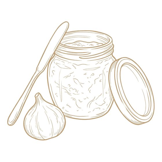 Line illustration of a jar of fig butter